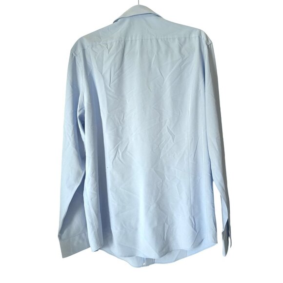 Van Heusen Mens Traveler Slim Fit Light Blue Long Sleeve Dress Shirt Size XL - Picture 2 of 7